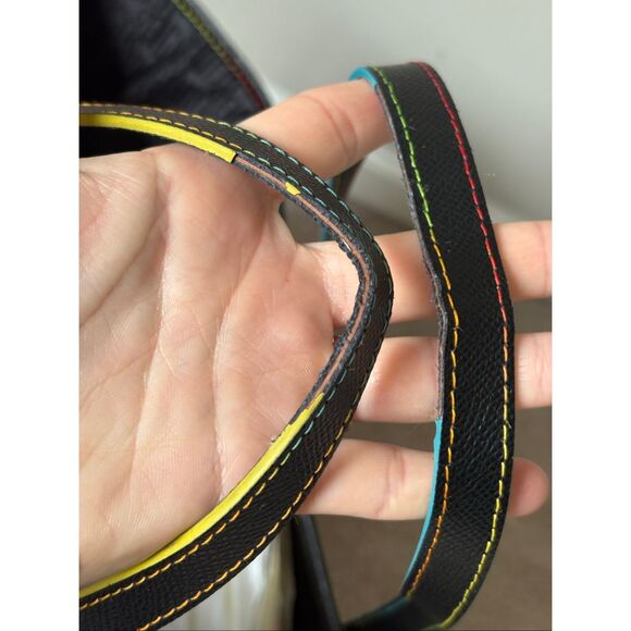 Kurt Geiger London Black Neon Multicolor Leather Richmond Tote Black - Picture 11 of 15